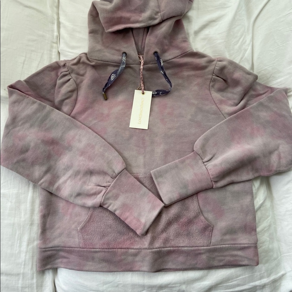 LoveShackFancy-NEW Purple/Pink hand tie dye hoodie